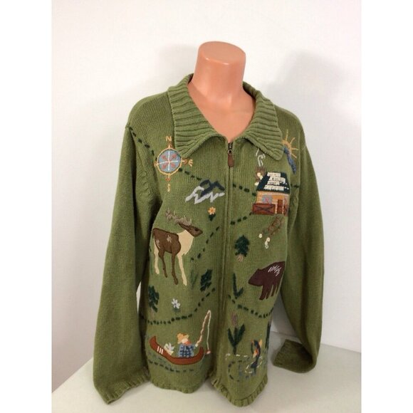 Vermont Country Store Sweater Full Zip Womens Medium - Picture 6 of 6